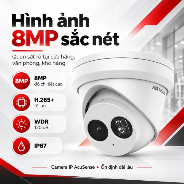 Camera Hikvision AcuSense 8 MP DS-2CD2383G2-IU