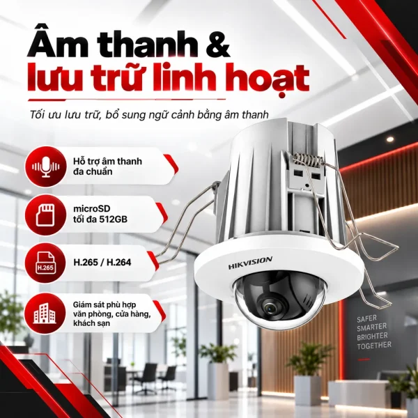 Camera Hikvision âm trần 2 MP DS-2CD2E23G2-U