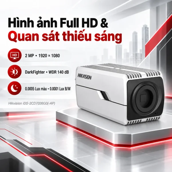 Camera Hikvision iDS-2CD7026G0(-AP) DeepinView 2MP, AI, DarkFighter