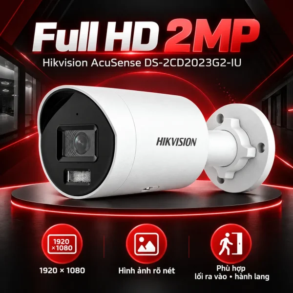 Camera Hikvision mạng cố định AcuSense 2 MP DS-2CD2023G2-IU