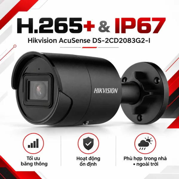 Camera Hikvision mạng cố định AcuSense 8 MP DS-2CD2083G2-I