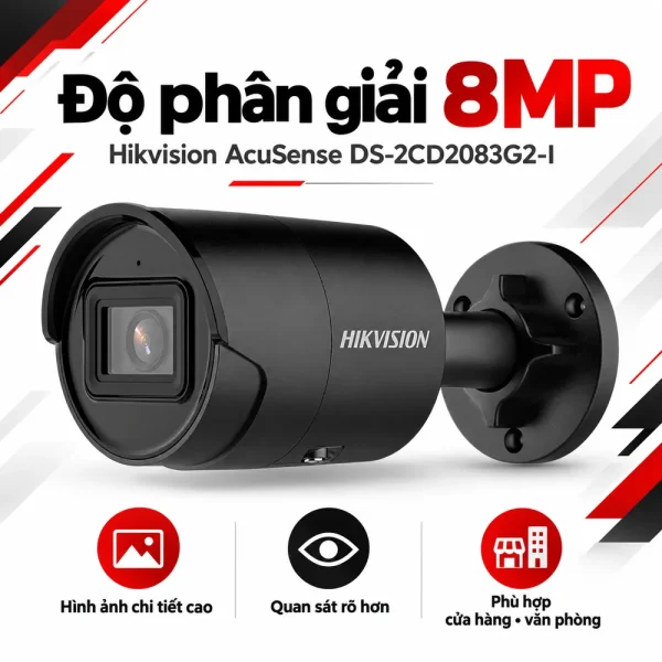Camera Hikvision mạng cố định AcuSense 8 MP DS-2CD2083G2-I