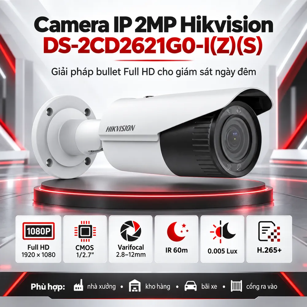Camera IP 2MP Hikvision DS-2CD2621G0-I(Z)(S)