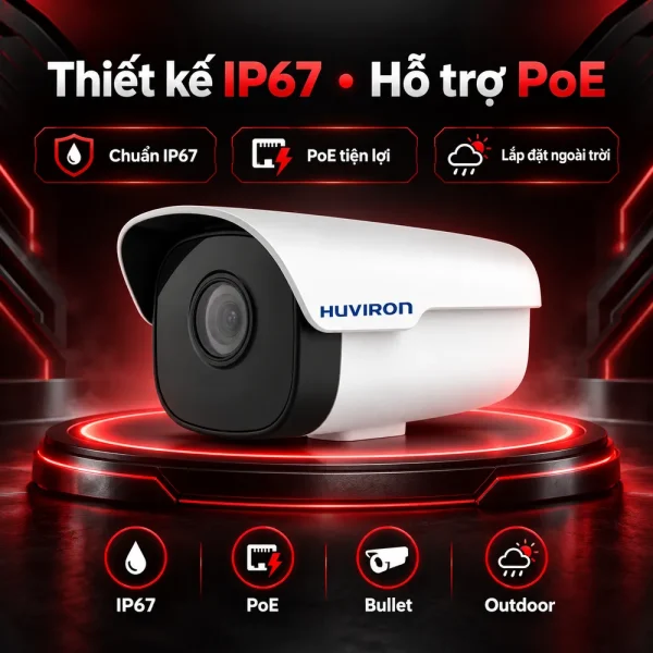 Camera IP hồng ngoại HUVIRON HU-NP241DMT/I3E 2MP