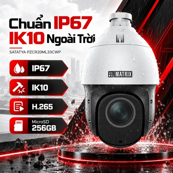 Camera PTZ Dome IR Matrix 2MP SATATYA PZCR20ML33CWP