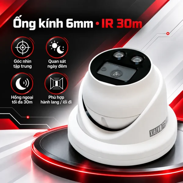 Camera Turret IR 5MP SATATYA MITR50FL60CWS với ống kính 6 mm