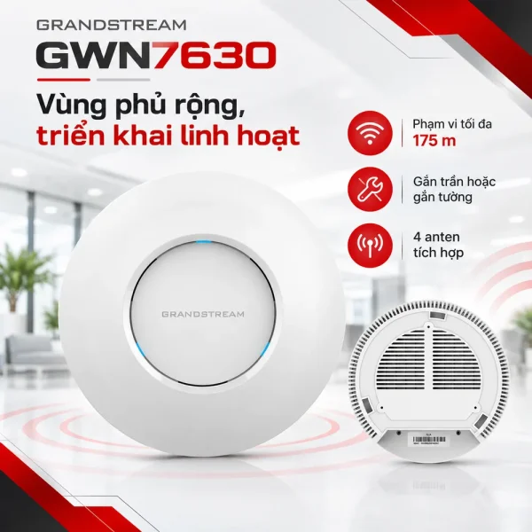 Grandstream GWN7630 – Bộ phát WiFi Wave 2