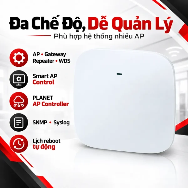 PLANET WDAP-C7200E – Access Point WiFi AC1200 gắn trần