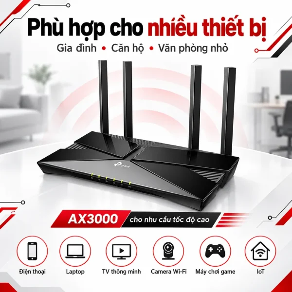 Router Wi-Fi 6 Gigabit Băng Tần Kép AX3000 Archer AX50