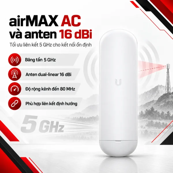 Thiết bị thu phát sóng wifi Ubiquiti NanoStation AC NS‑5AC