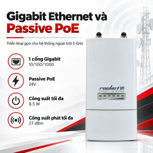 Thiết bị thu phát sóng wifi Ubiquiti Rocket M5 AC Lite