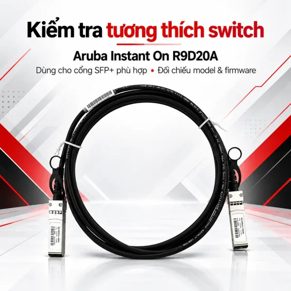 Aruba IOn 10G SFP+ to SFP+ 3m DAC Cable – R9D20A