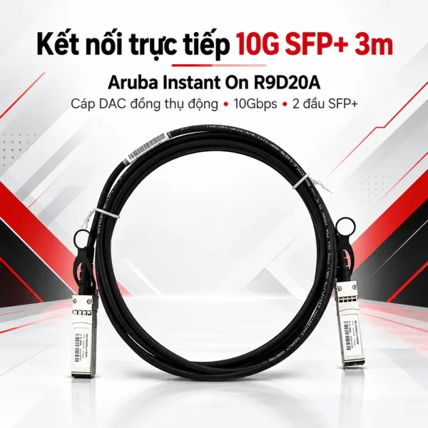 Aruba IOn 10G SFP+ to SFP+ 3m DAC Cable – R9D20A