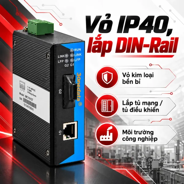 Bộ chuyển đổi quang điện 3Onedata Model IMC101GT