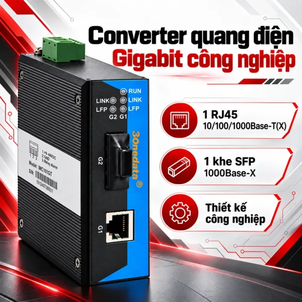 Bộ chuyển đổi quang điện 3Onedata Model IMC101GT