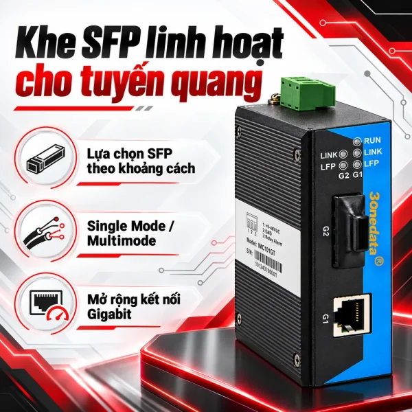Bộ chuyển đổi quang điện 3Onedata Model IMC101GT