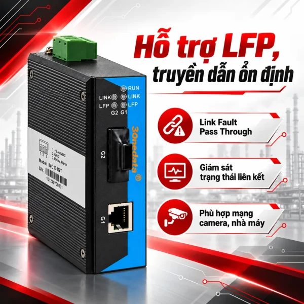 Bộ chuyển đổi quang điện 3Onedata Model IMC101GT