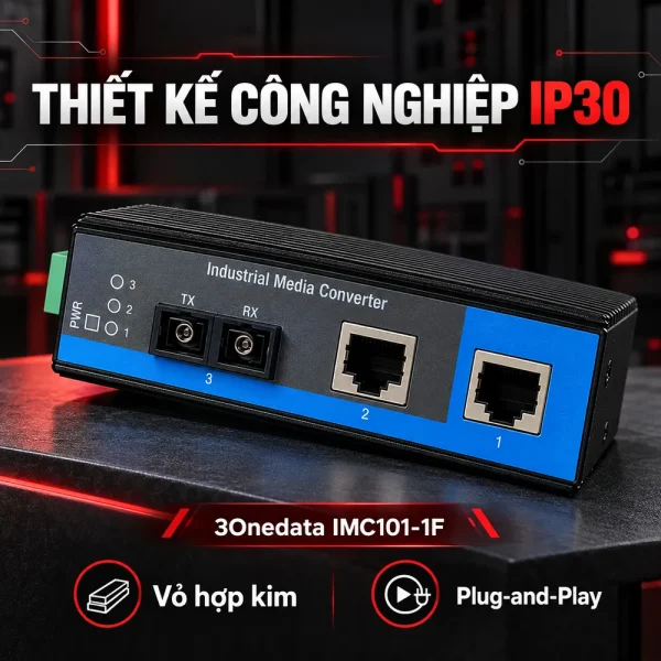 Bộ chuyển đổi quang điện công nghiệp 3Onedata Model IMC101-1F