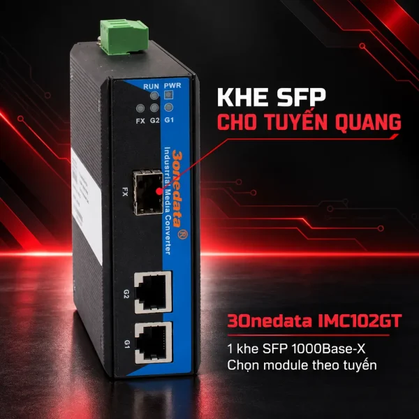 Bộ chuyển đổi quang điện công nghiệp 3Onedata Model IMC102GT