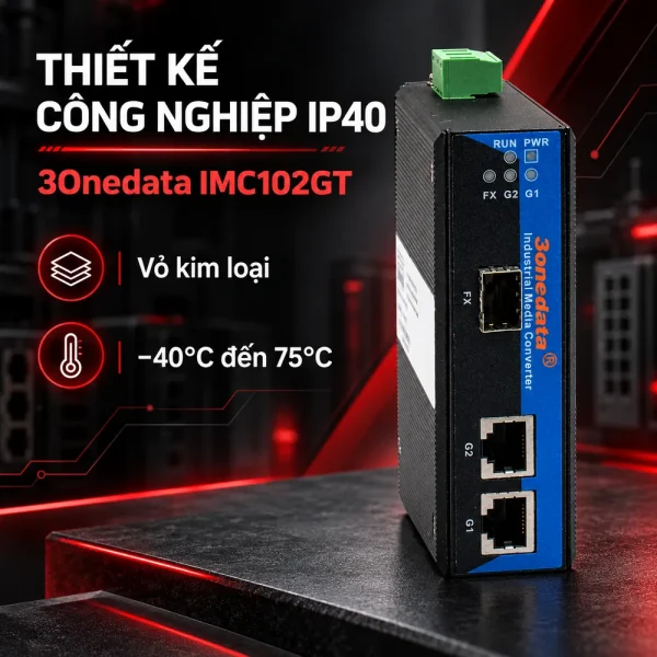 Bộ chuyển đổi quang điện công nghiệp 3Onedata Model IMC102GT