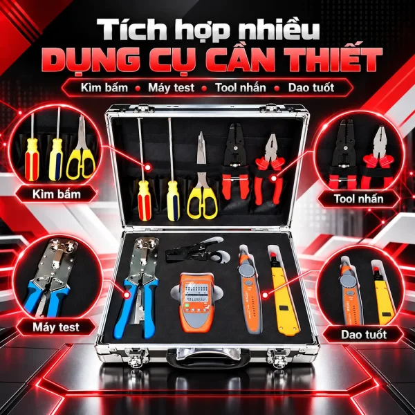 Bộ dụng cụ thi công cáp mạng ANCOMTECK ACT-K507
