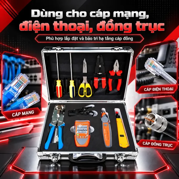 Bộ dụng cụ thi công cáp mạng ANCOMTECK ACT-K507