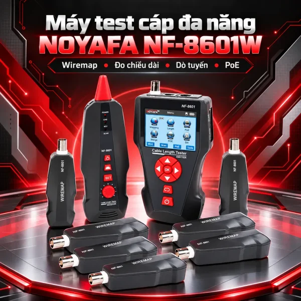 Bộ test mạng NOYAFA NF-8601W: Đo chiều dài, dò dây và kiểm tra PoE