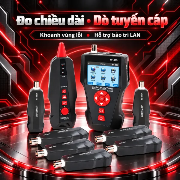 Bộ test mạng NOYAFA NF-8601W: Đo chiều dài, dò dây và kiểm tra PoE