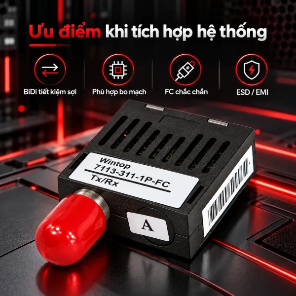 Bộ thu phát quang 1×9 20KM, +3.3V 7113-311-1P-FC