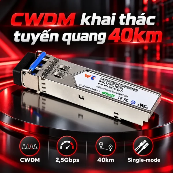 Bộ thu phát quang SFP WTPD-HXX9-40Lx-D CWDM