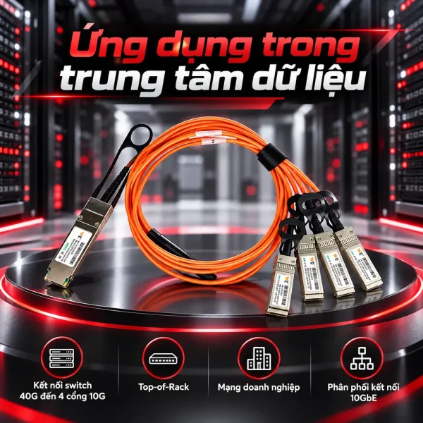 Cáp quang chủ động 40G WT- QSFP+/4SFP+ AOC