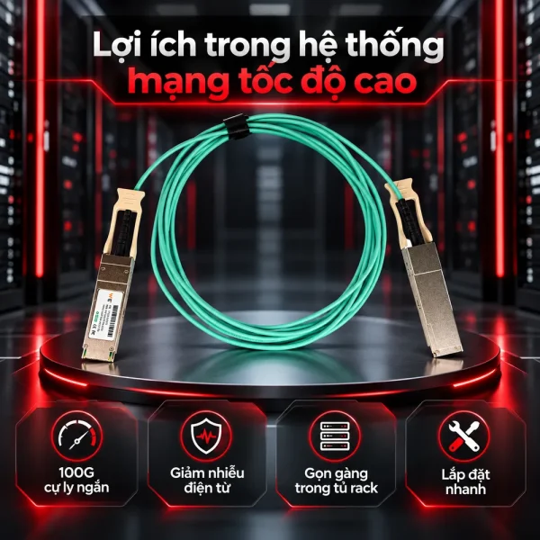 Cáp quang chủ động QSFP28 100Gbs WT-QSFP28-AOC