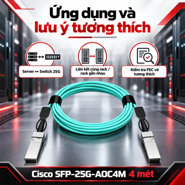 Cáp quang Cisco SFP-25G-AOC4M dài 4m