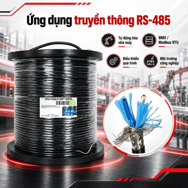 Cáp tín hiệu RS-485 Belden 3105A 1 Pair 22AWG 120Ω chống nhiễu