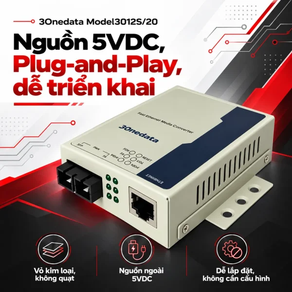 Converter quang 3Onedata Model 3012S/20