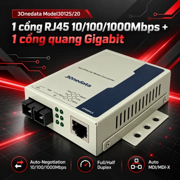 Converter quang 3Onedata Model 3012S/20