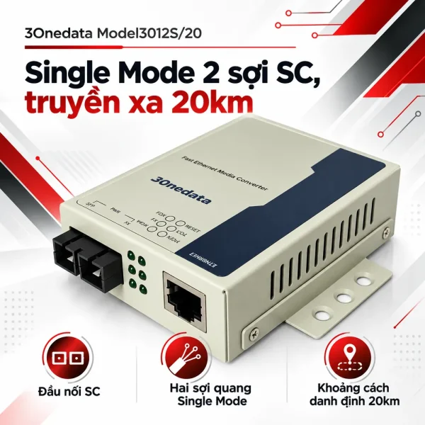 Converter quang 3Onedata Model 3012S/20