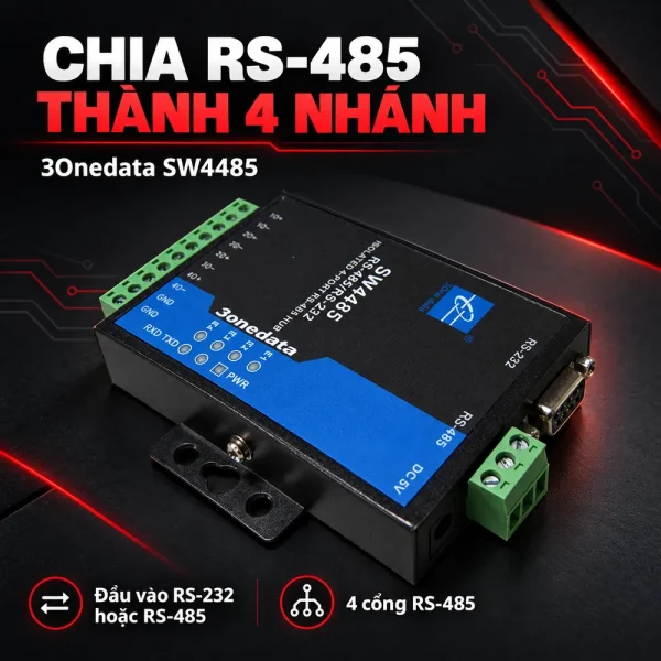 Converter quang RS232/485 3Onedata Model SW4485