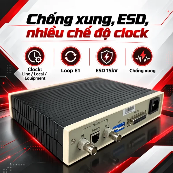 Converter quang RS232 sang E1 3Onedata PN|E232