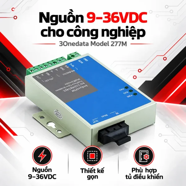 Converter quang RS232 sang quang – 3onedata Model 277M