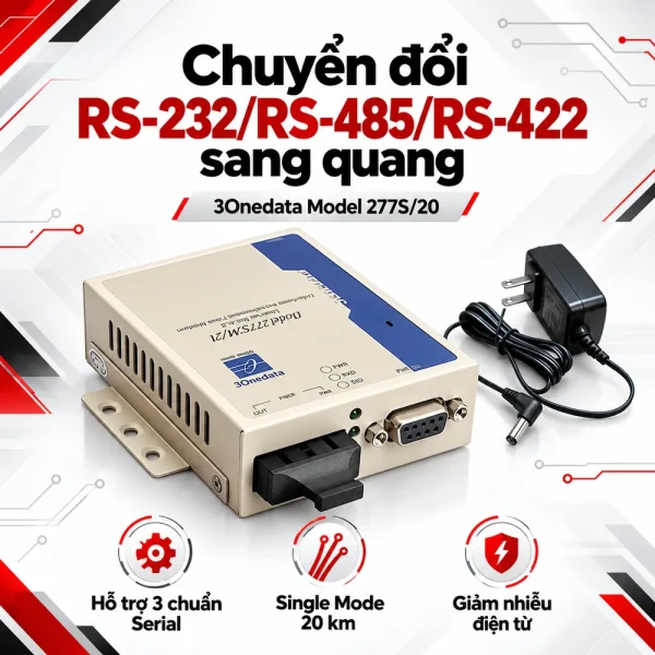 Converter quang RS232 sang quang 3onedata Model 277S/20