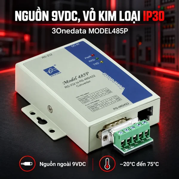 Converter quang RS232 sang RS485 3Onedata Model 485P