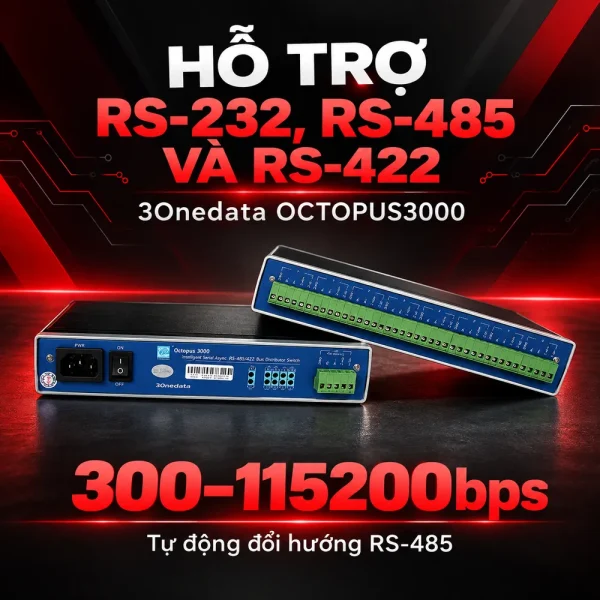 Converter quang RS485/422 – 3Onedata Model OCTOPUS3000