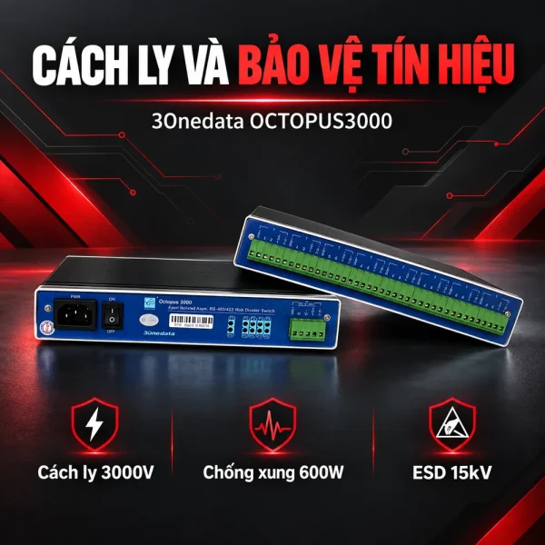 Converter quang RS485/422 – 3Onedata Model OCTOPUS3000