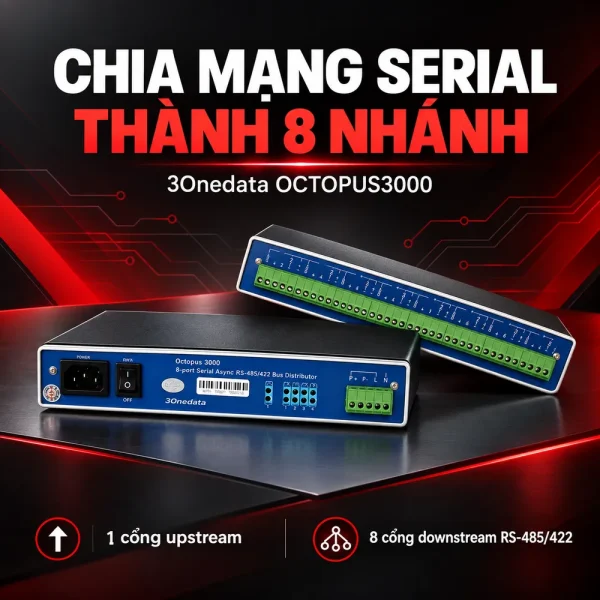 Converter quang RS485/422 – 3Onedata Model OCTOPUS3000