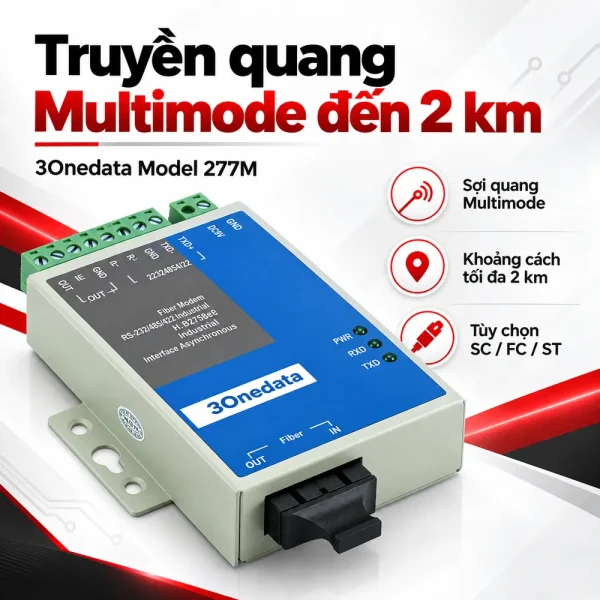 Converter quang RS485 sang quang – 3onedata Model 277M