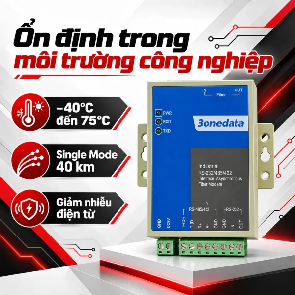 Converter quang RS485 sang quang 3onedata Model 277S/40