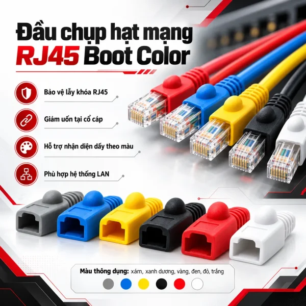Đầu chụp hạt mạng Boot color