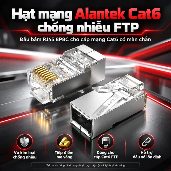 Hạt mạng Alantek Cat6 chống nhiễu