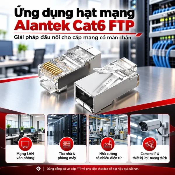 Hạt mạng Alantek Cat6 chống nhiễu